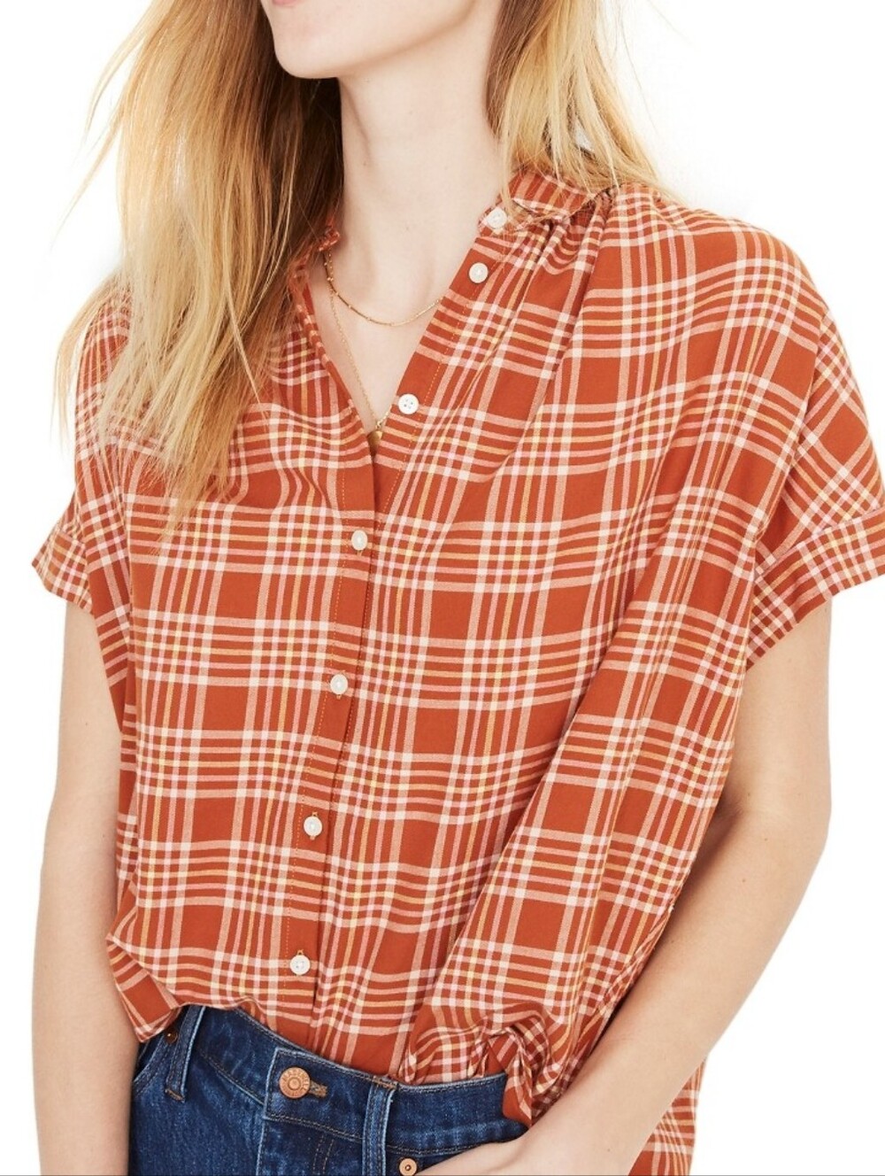 Madewell Central Drapey Shirt in Plaid